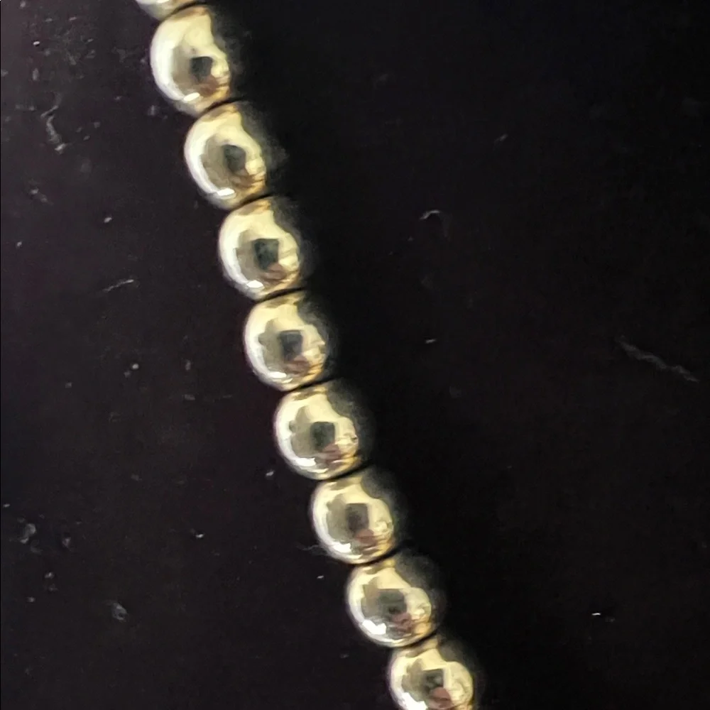 Vintage 20” Gold Tone Beaded Necklace with Three Heart Pendants - Picture 5 of 10